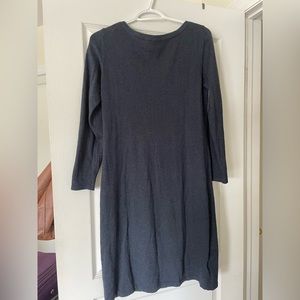 Knitted midi navy thin wool winter dress